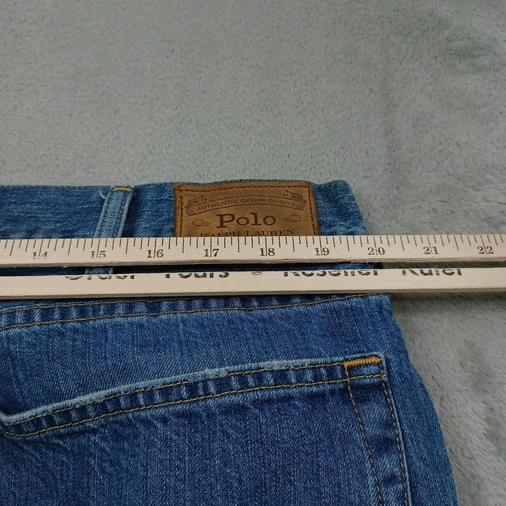 Polo Ralph Lauren Jeans Mens 40x32 Blue Denim Hampton Relaxed Straight Casual